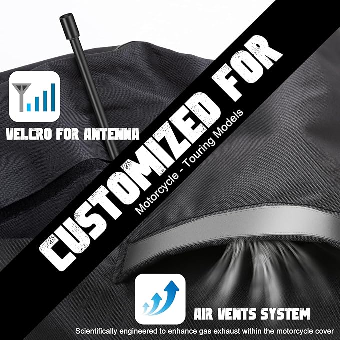 Motorcycle Cover with Side+Top Box Heavy Duty 420D Waterproof - Image 5