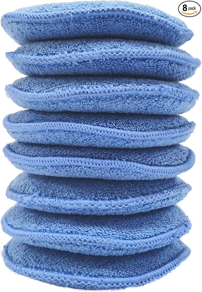 Polyte Microfiber Detailing Wax Applicator Pad, 8 Pack by Polyte