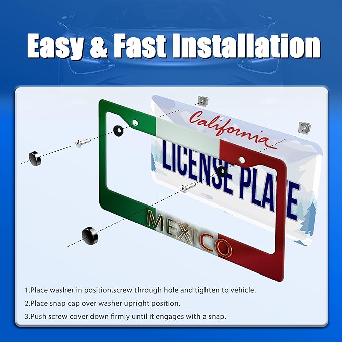 Mexico Flag License Plate Frame Personalise Mexican Funny License Plate - Image 3