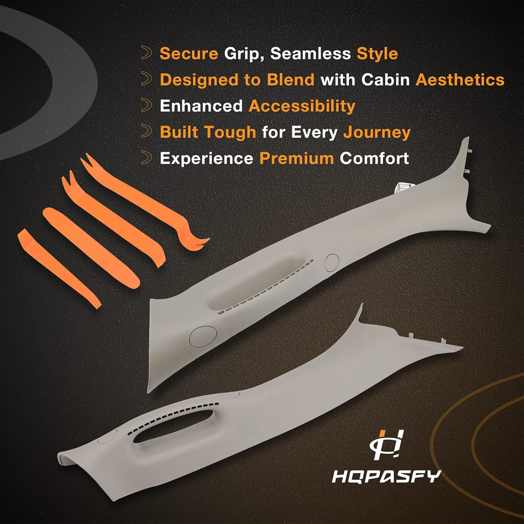 HQPASFY A Pillar Grab Handle Interior Trim (1 Pair), Compatible with 2002-2009 Dodge Ram 1500/2500/3500 Pickup, Replace# 1TE75BD1AA, 1TE74BD1AA Left Right Driver Passenger Side Beige