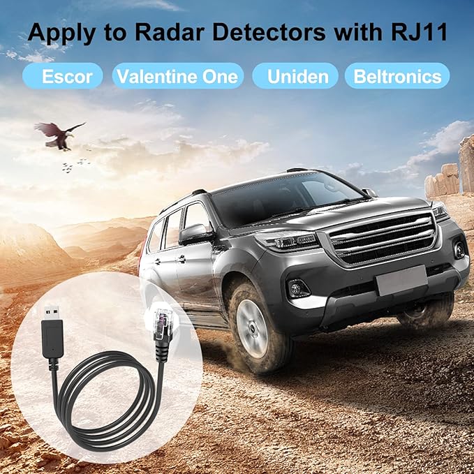 Radar Detector Cord, USB to RJ11 Plug Cable, - Image 6