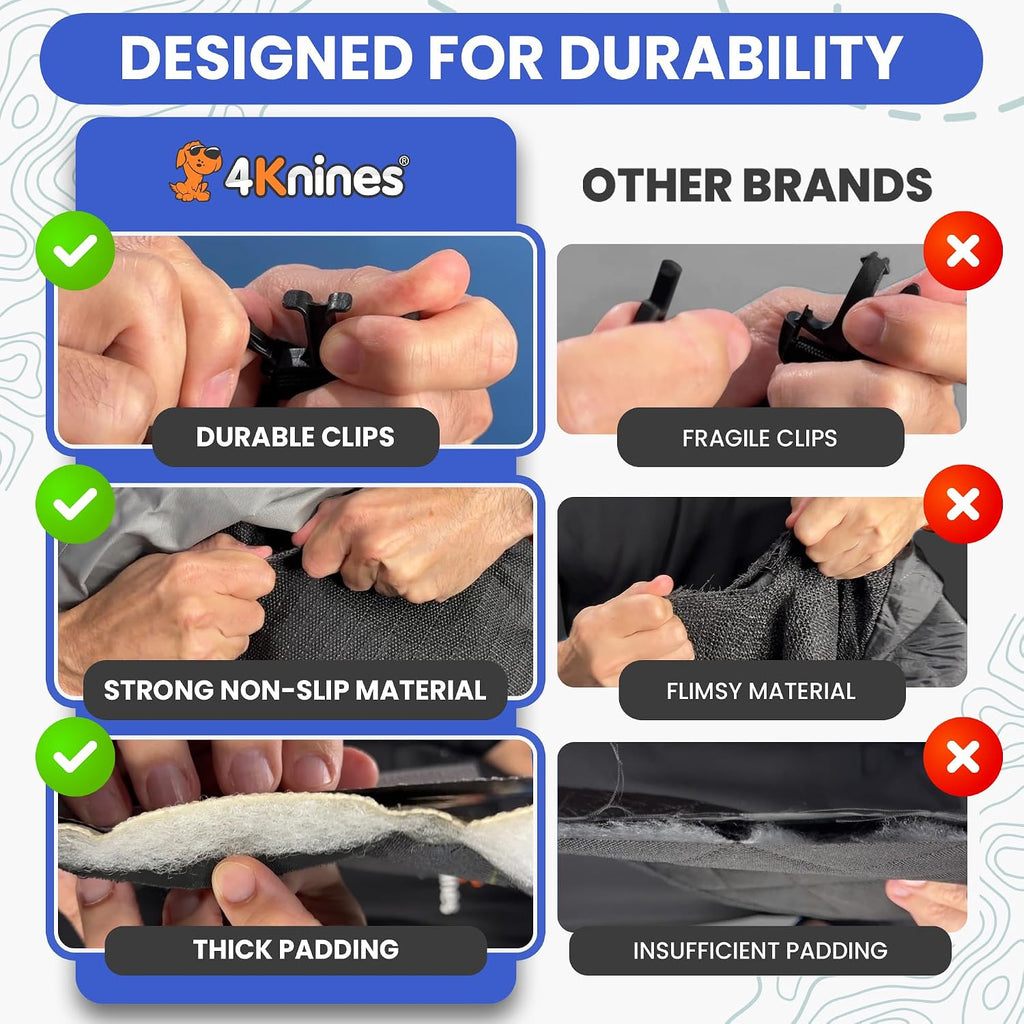4knines heavy-duty rear seat cover for dogs, package contents