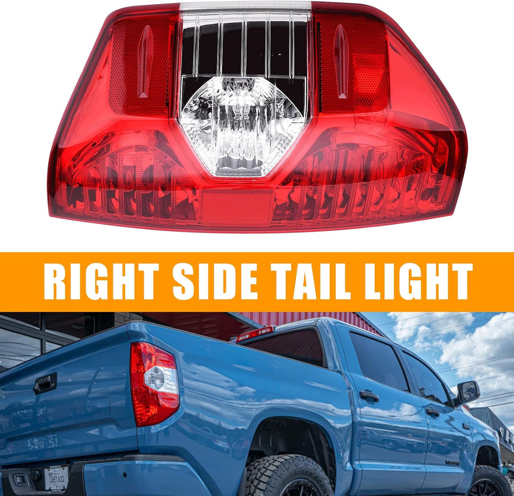 Tail Light Compatible With Toyota Tundra 2014-2021 Pickup Right Passenger Side Taillight Rear Brake Lamp Assembly without Bulb Replace# 81550-0C100