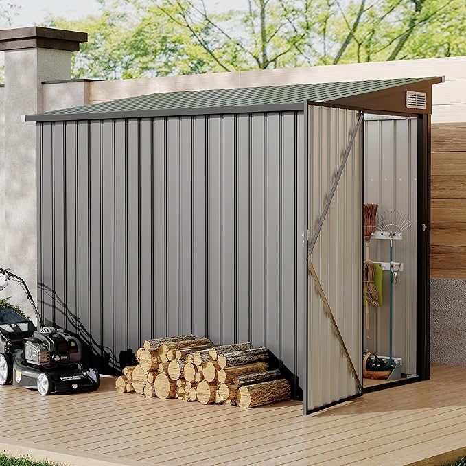 4' x 8' Outdoor Lean to Storage Sheds Outdoor, Heavy-Duty Lean to Garden - Image 9