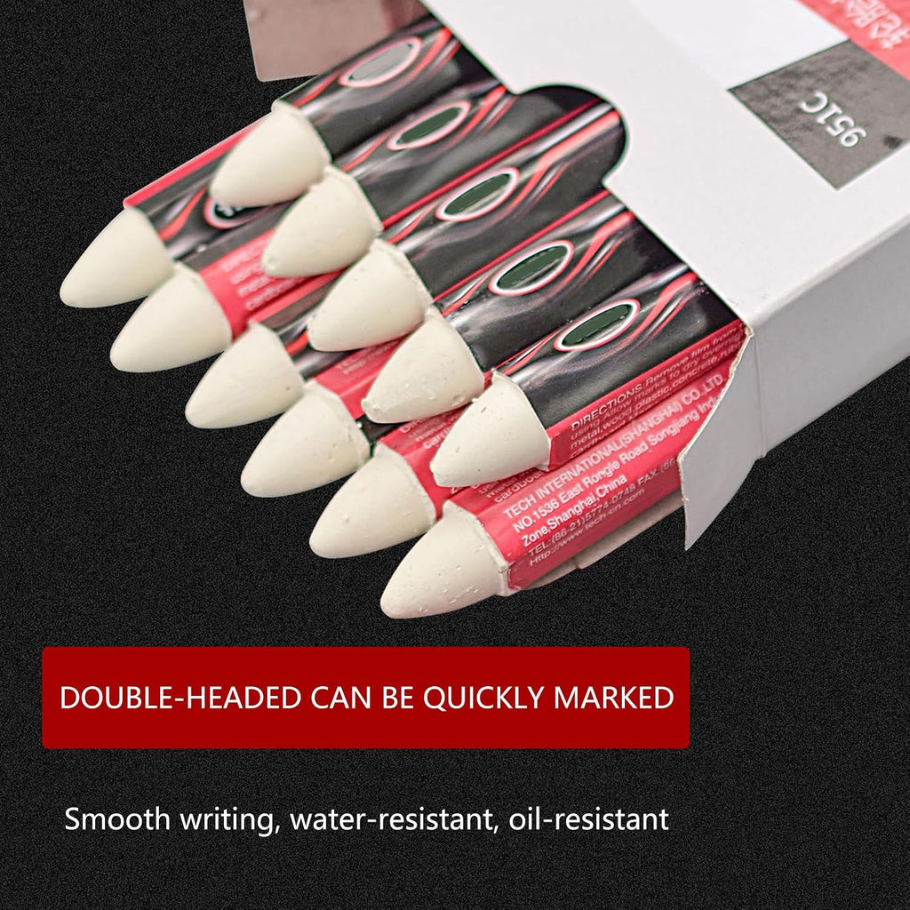 Multipurpose Double Head Tire Pen Smooth Writing Wax Markers Suitable for Vehicle Maintenance Fade White Wax Tire Marker Pen