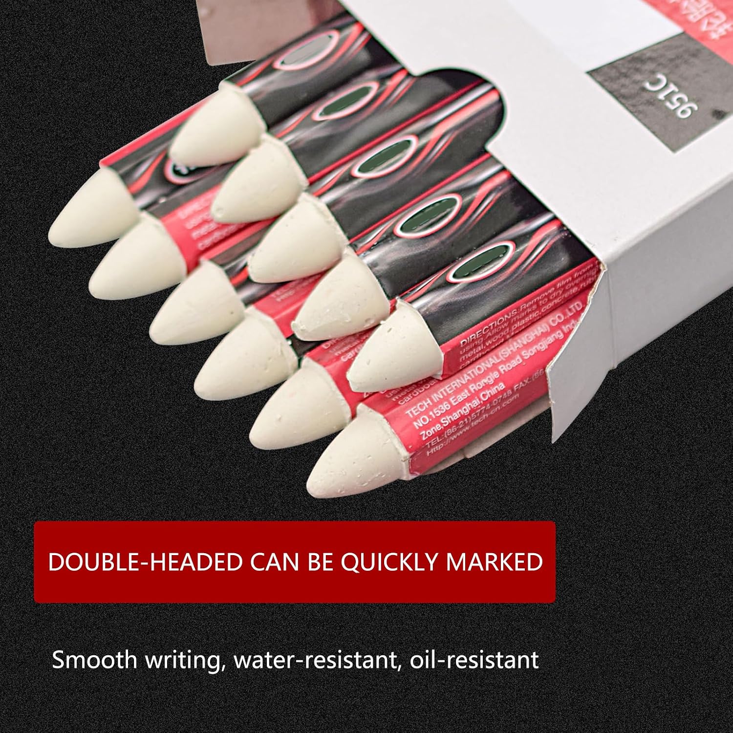Double Tip Tire Marking Labeling Pen Waterproof Wax Marker for Vehicle Automotive Tires Resistant Oilproof Design