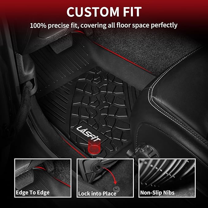 LASFIT Floor Mats for Jeep Wrangler JL 2018-2025 Unlimited 4 Door Gas/MHEV Type - Image 2