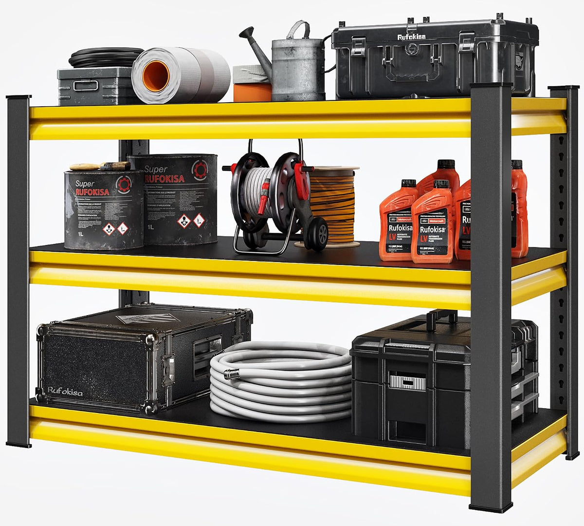 48" W Garage Shelving Heavy Duty, 1650LBS Loads Adjustable Garage Storage
