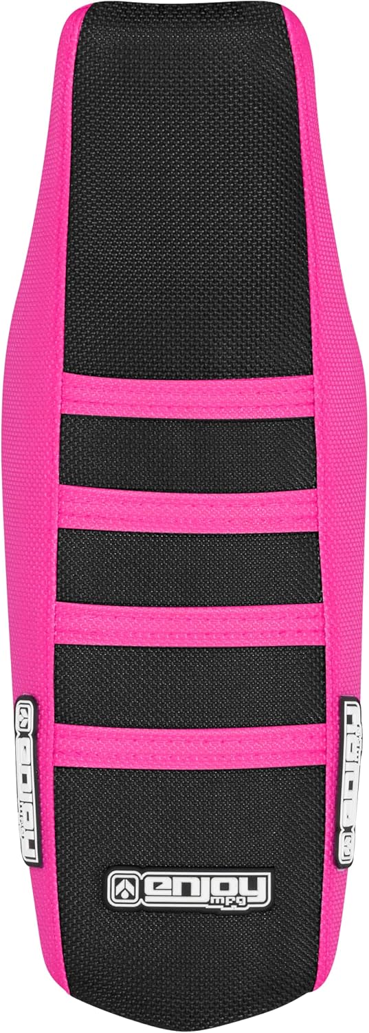 Enjoy Mfg Seat Cover - Compatible with Yamaha 2006-2026 TTR 50 - TTR50#105 (Pink Sides/Black top/Pink Ribs)