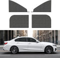 4 PCS Car Window Sunshade Mesh, Heat Block Double-Layer Side Window Shades, Breathable High-Density Glass Glass Protection Curtain, Fit for Most Cars (Black #Car)