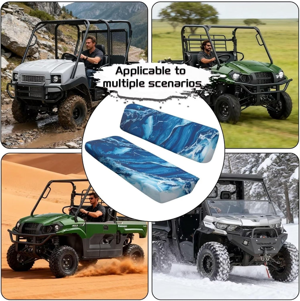 Blue Marble Universal UTV Replacement Seat Covers Soft UTV Bench Seat Cover for Kawasaki Mule 300 3010 3020 4000 4010 2001-2023 2025 Slip Seats Cover for Mule