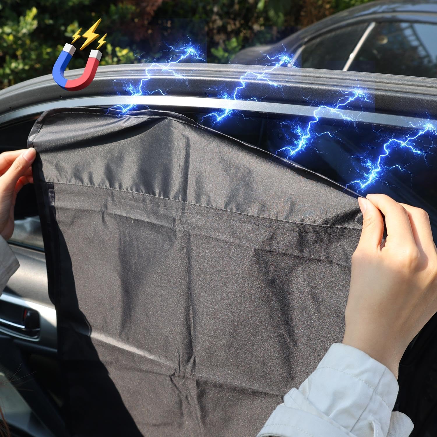 Universal Car Window Sun Shade Curtain, Breathable Mesh Sun Blocker with Suction Cup, UV Protection Privacy Screen for Car Side (Rear Window)