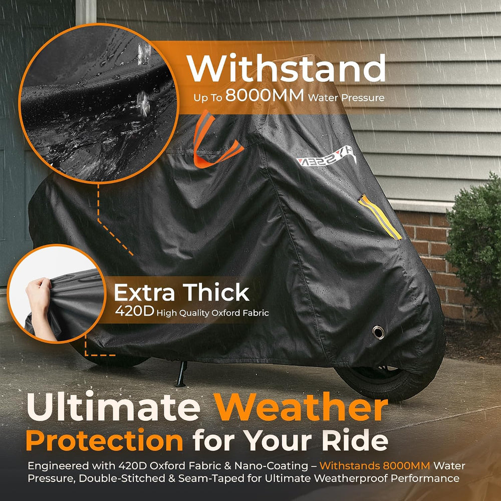 Heavy Duty Motorcycle Cover for - Enhanced Waterproof Motorcycle Covers Outdo...