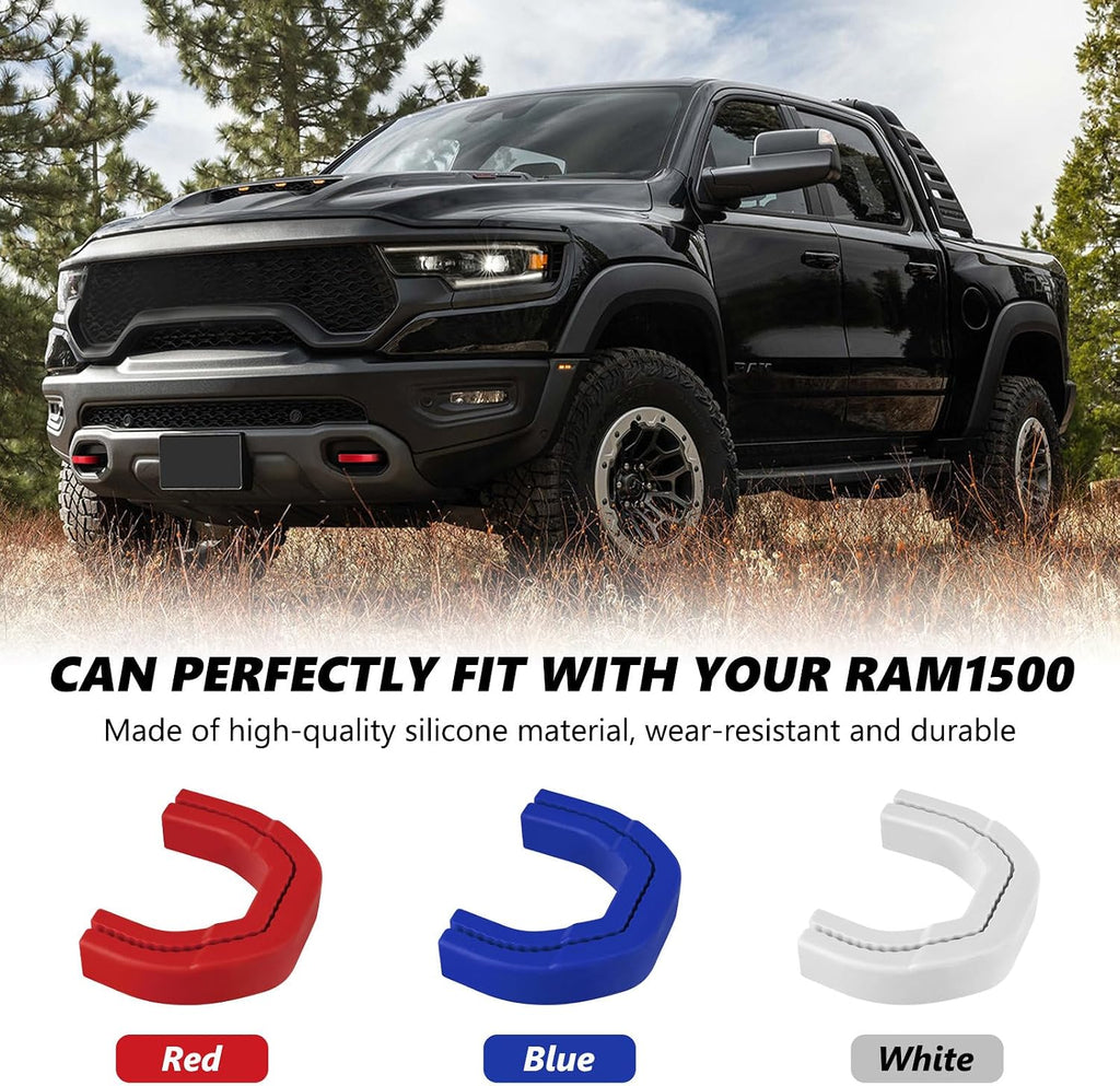 Front Tow Hooks Covers Hitch Cover customized Car Tow Hooks Compatible with RAM 1500 Accessories 2019-2026|Red (Not Fit for RAM 1500 Classic,Warlock,RAM 2500,RAM 3500)