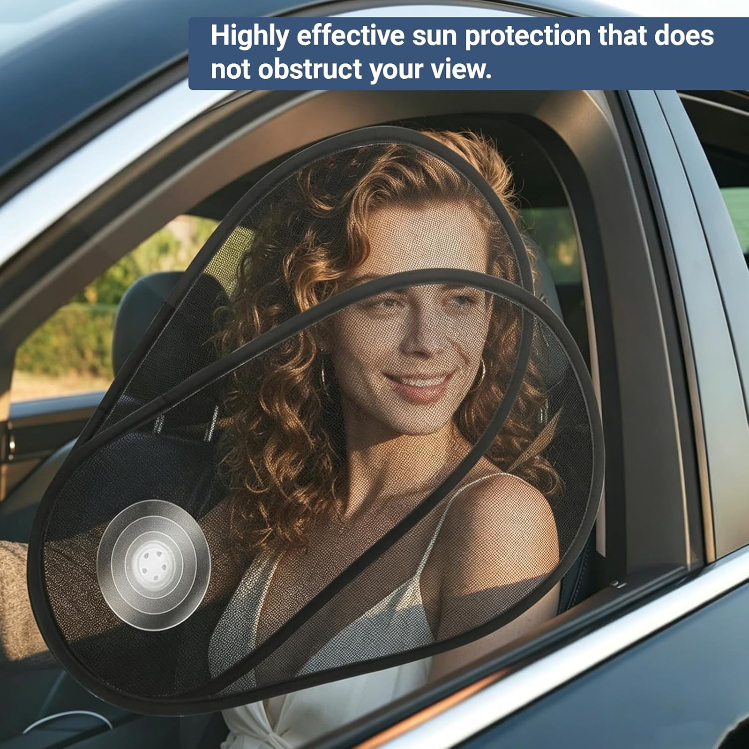 2 Pack Car Shades for Side Windows, Baby Safe Car Windshield Sun Visor, Sun Blocker, Heat & Glare Protection, Adjustable Side Window Sun Shade, Universal for Most Cars (15.7" x 8.2")