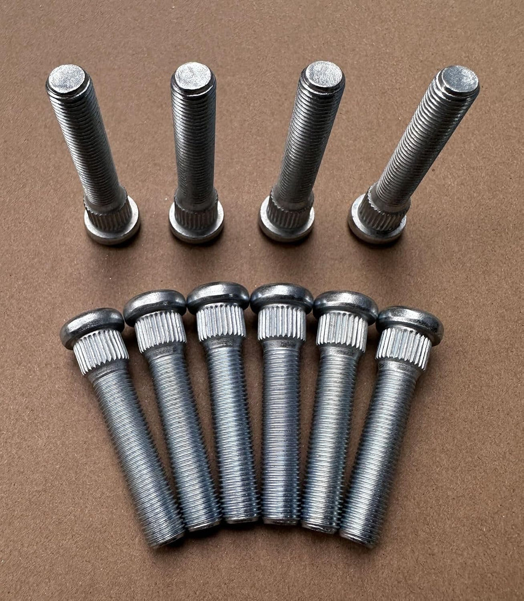 10PCS 1" Extender Longer 7/16-20 Serrated Wheel Studs 0.56 in. Knurl 2.32 in UHL Length Replacement for Elder Buick Oldsmobile Pontiac GMC 1961-1985, Chevrolet 1938-1990