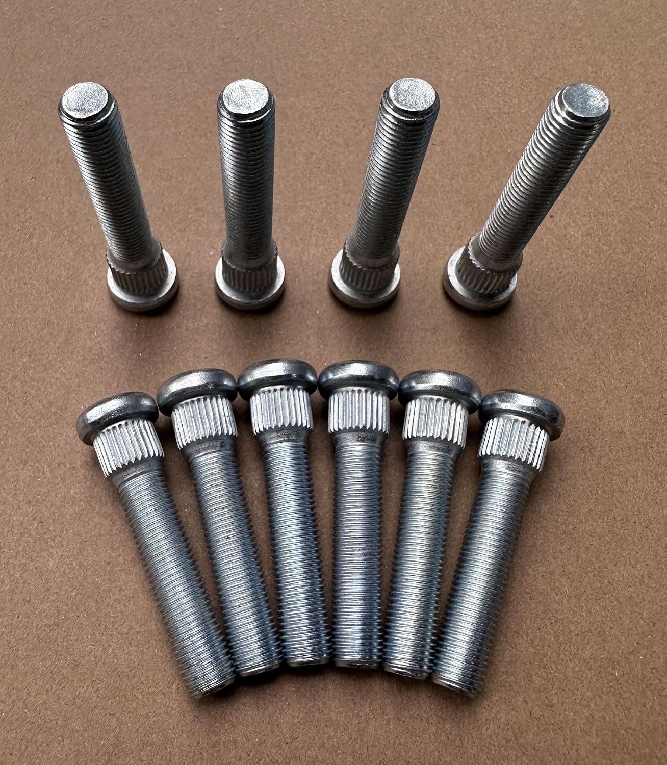 10PCS 1" Extender Longer 7/16-20 Serrated Wheel Studs 0.56 in. Knurl 2.32 in UHL Length Replacement for Elder Buick Oldsmobile Pontiac GMC 1961-1985, Chevrolet 1938-1990