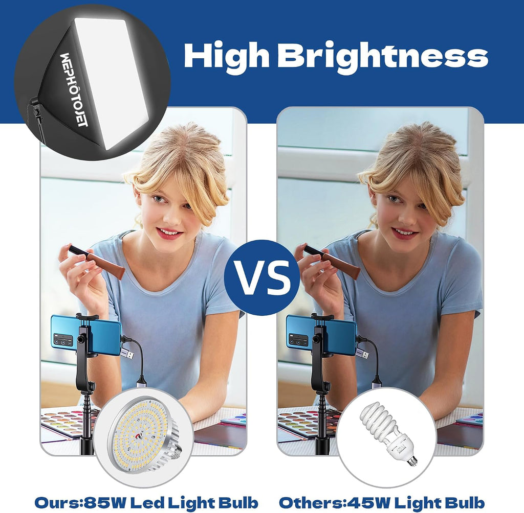 photography softboxes kit with 6.6x10ft backdrop stands, side view