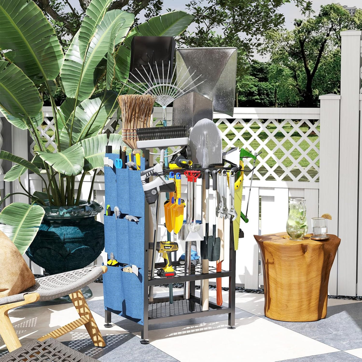 garden tool organizer, garden yard tool rack for, view 9