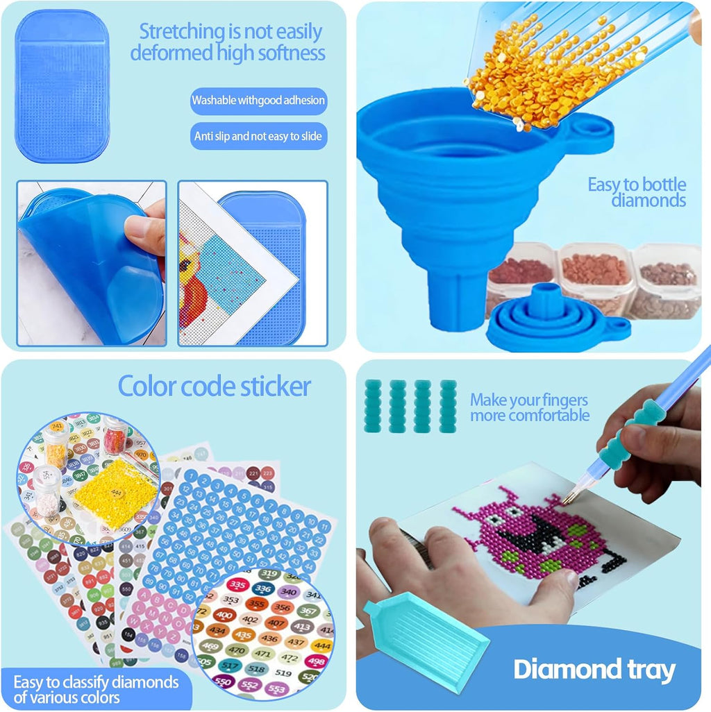 dnsgoor 186pcs diamond art accessories kit with a4, package contents