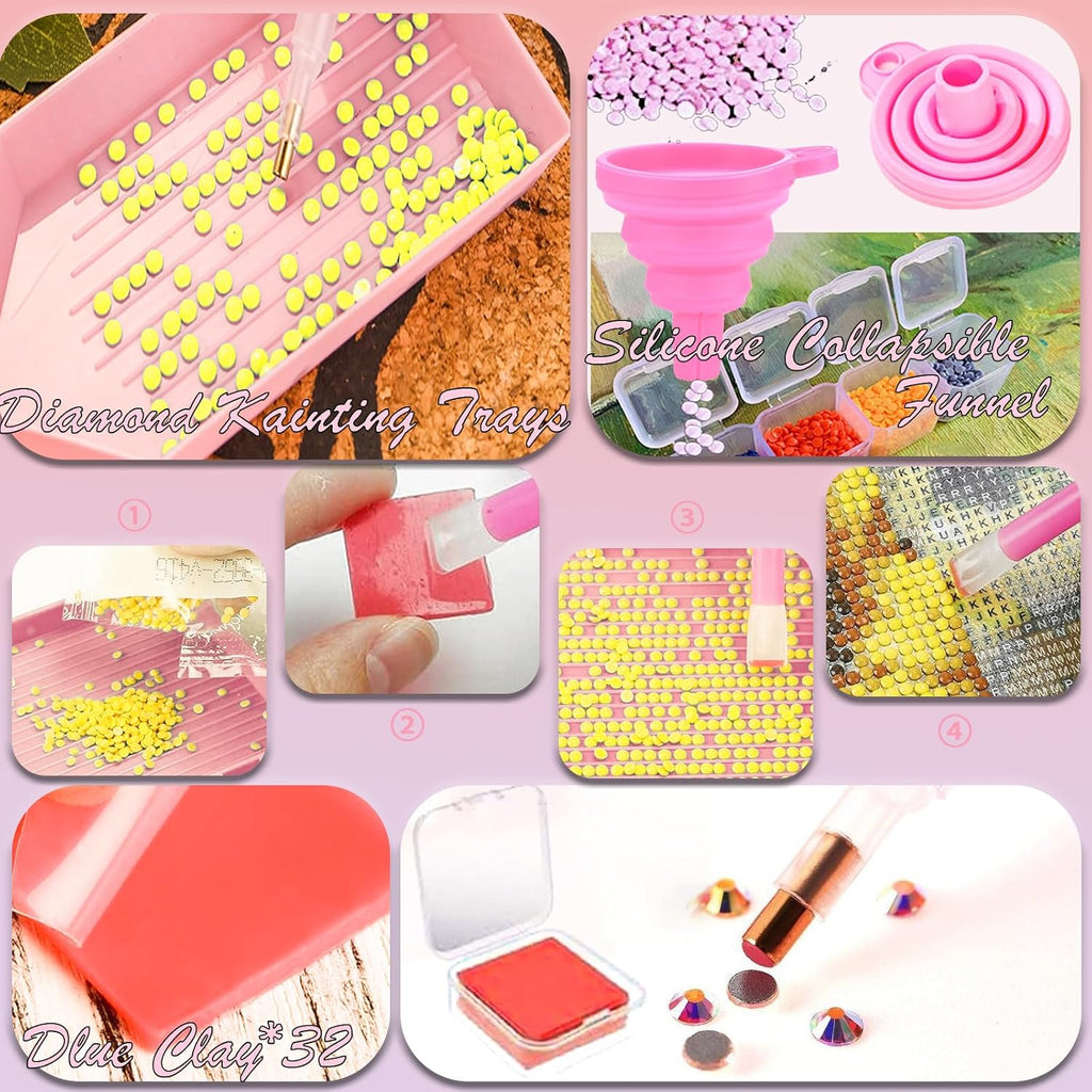 nlxcxucy 158pcs diamond art accessories kit showing dimensions