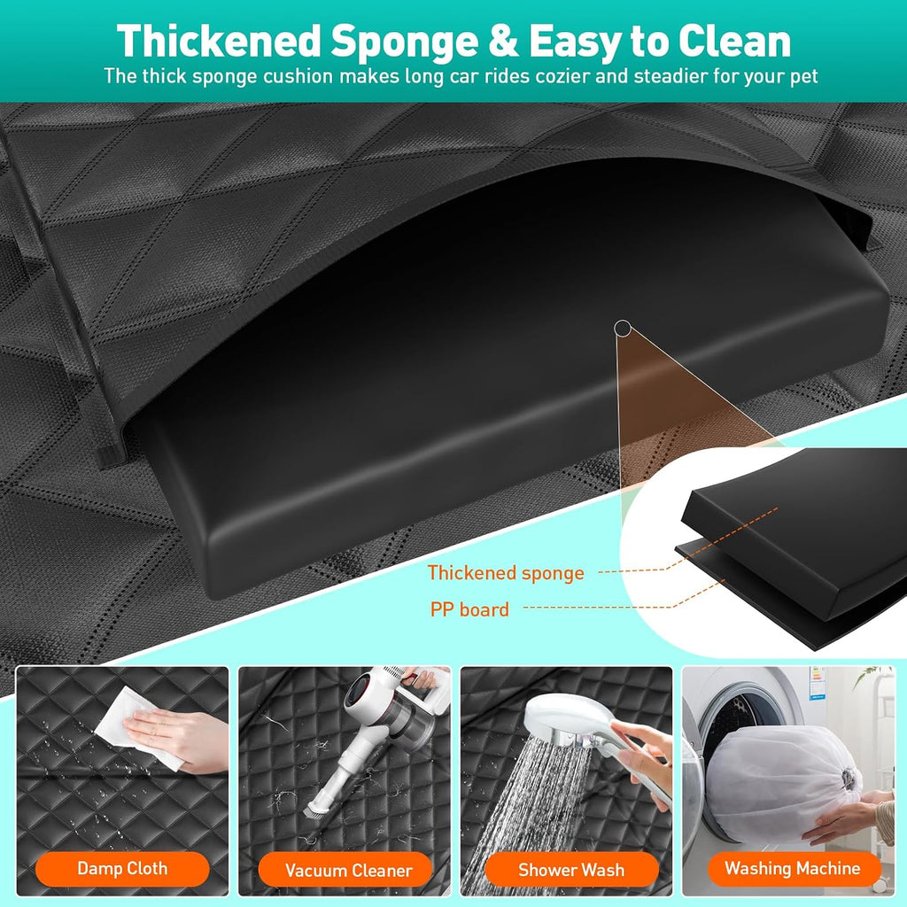 dog car seat cover for back seat, hard, side view