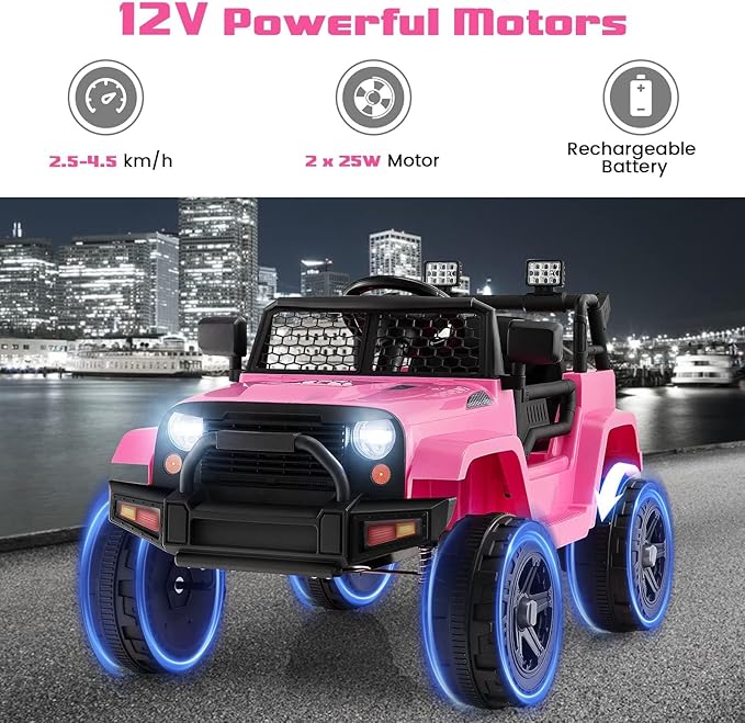 OLAKIDS Kids Ride On Truck, 12V Electric Vehicle Jeep Car - Image 3
