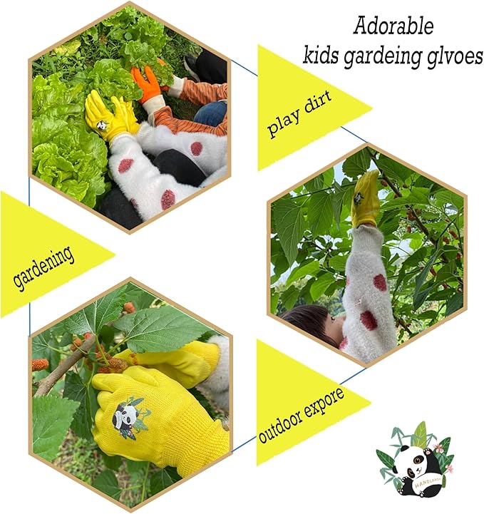 HANDLANDY 2 Pairs Kids Gardening Gloves, Toddler Children Garden Yard Work - Image 4