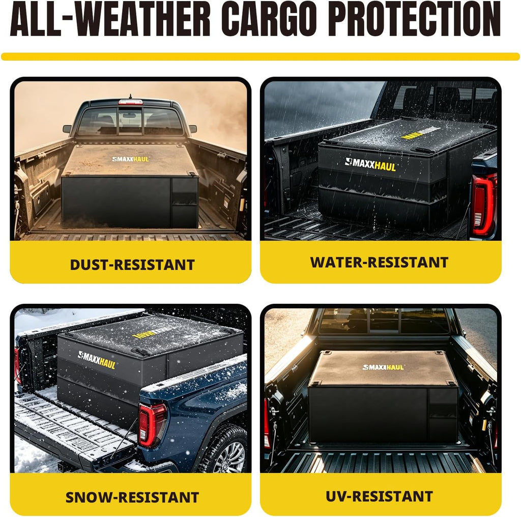 MaxxHaul Truck Bed Cargo Bag - 26 Cu. Ft. Heavy Duty Waterproof Carrier for Pickup Trucks & SUVs - 50"x40"x22" - Includes Bungee Cords (50130)