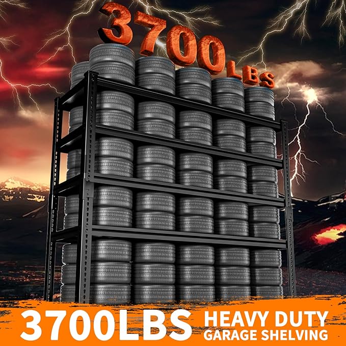Storage Shelves Heavy Duty 3 PCS, 5-tier Adjustable Metal Industrial Utility - Image 4