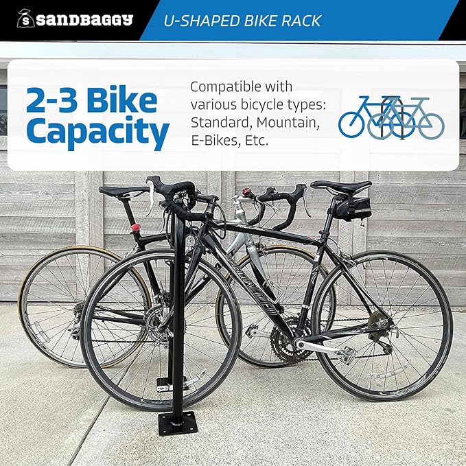 Sandbaggy In Ground Bike Rack | U Shaped, Commercial, 1 Loop, Galvanized Steel - Image 4