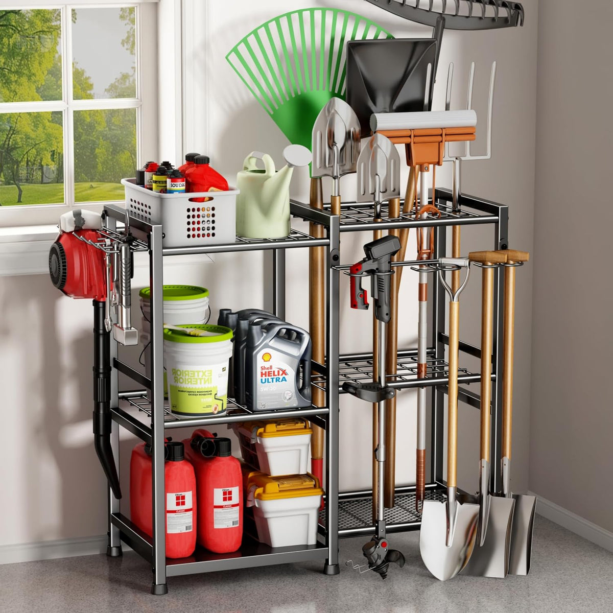 Garden Tool Organizer Storage Metal Yard Tool Organizer Heavy Duty Garden Tool