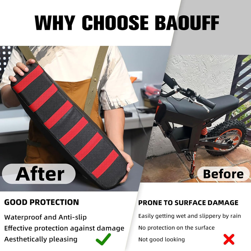 Seat Cushion Cover for Tuttio Soleil01 Electric Dirt Bike | Waterproof,Non-Slip,Black Stripe with Black Background for Tutti Soleil 01