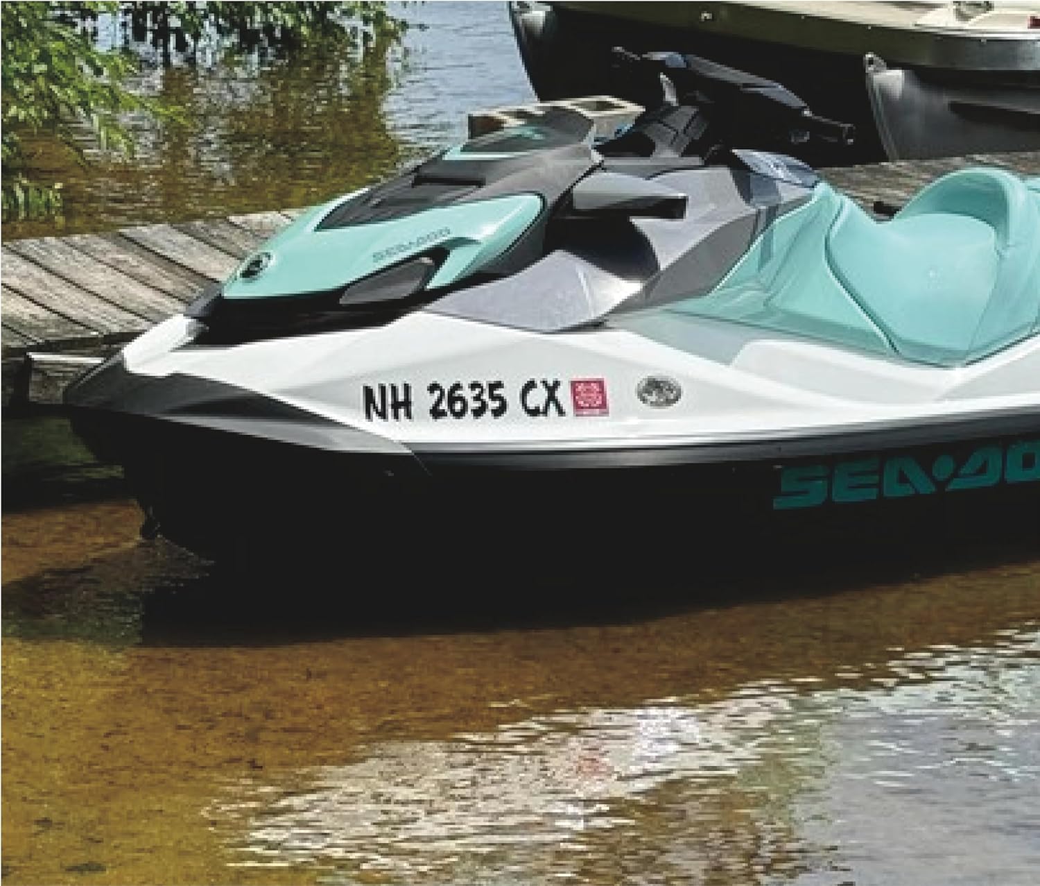 Custom Boat Registration Numbers & Letters / 2 Sets/Vinyl Marine Hull ID Stickers 1CL (Solid Colors)