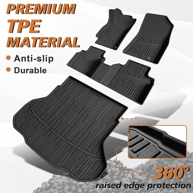 TripleAliners Floor Mats & Trunk Mat Full Set Compatible - Image 4