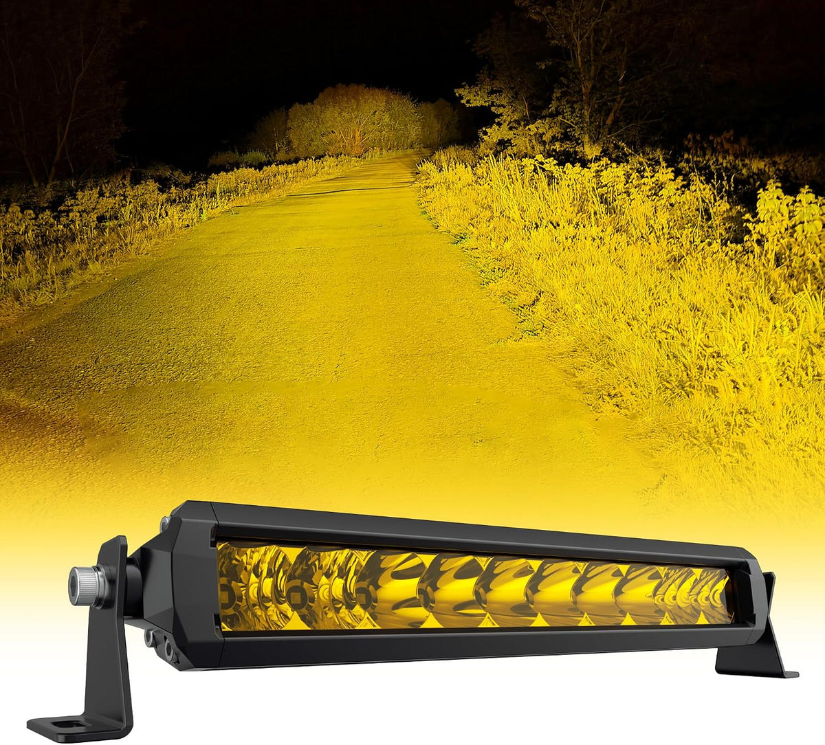 4wdking 12 inch amber led light bar 50w, main product view