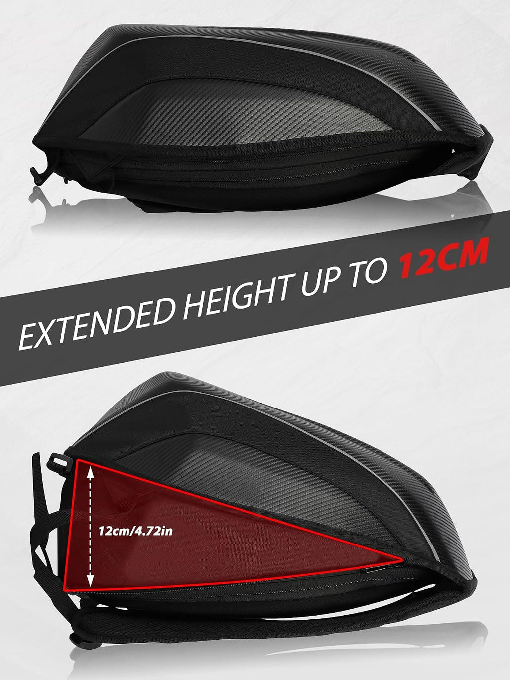 JFG RACING Motorcycle Backpack,30L Hardshell Carbon Fiber Pattern Waterproof Helmet Backpack for Men Riding Bag for Travel Daily Storage Motorcycles Accessories