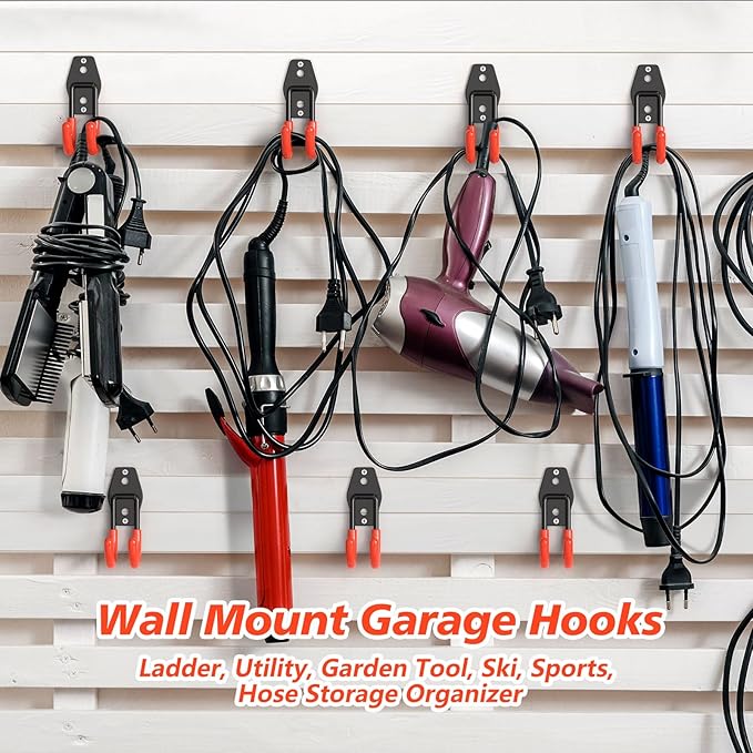 4 Pack 4.7x2.6 inch J Heavy Duty Garage Hooks, Solid Steel Wall Mount Hangers - Image 6