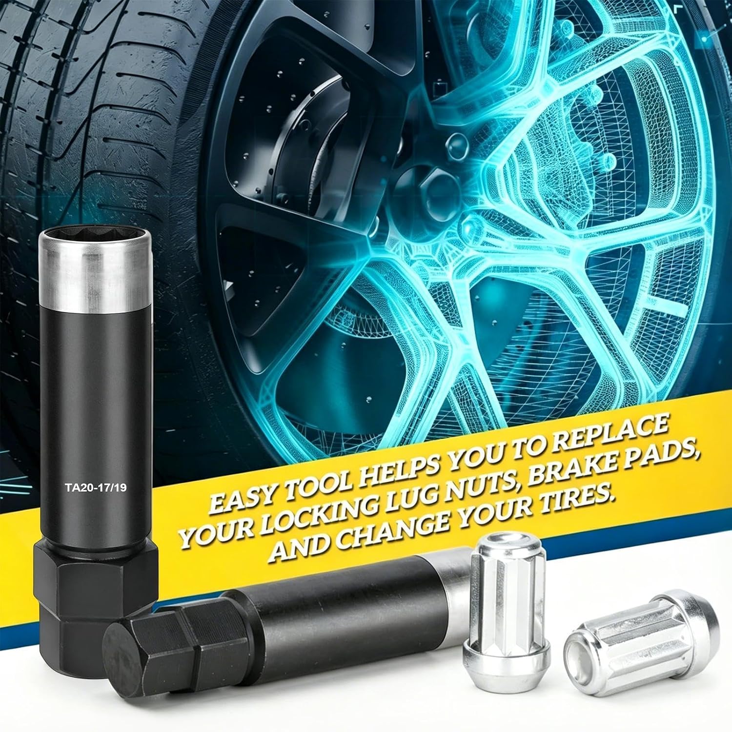 Spline Lug Nut Socket Metal Universal – 10 Spline Lug Nut Remover for | Lug Nut Remover Replacement for Vehicle Car Truck RV SUV | Sedan Pickup Van Trailer Garage 10 Spline Lug Nut Socket Metal 10
