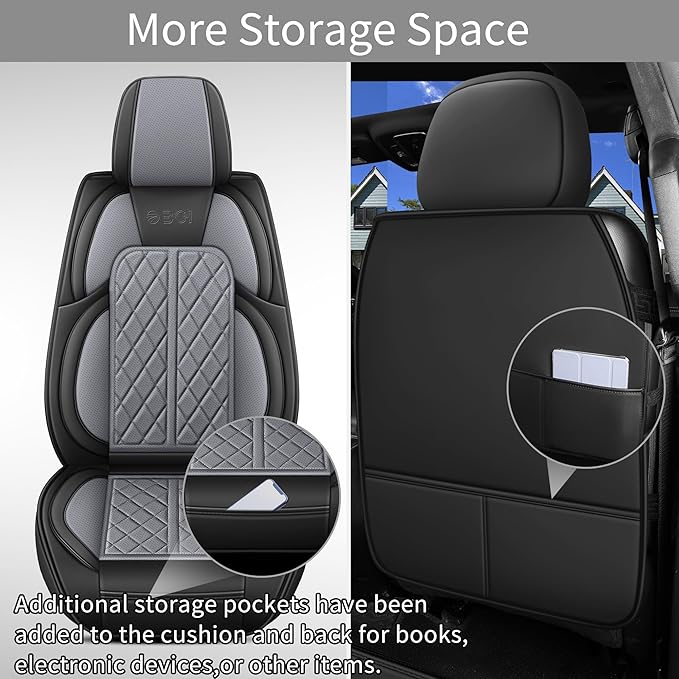 Car Seat Cover Custom Fit for Dodge Ram 1500 2500 3500 2002-2024 Faux Leather - Image 5