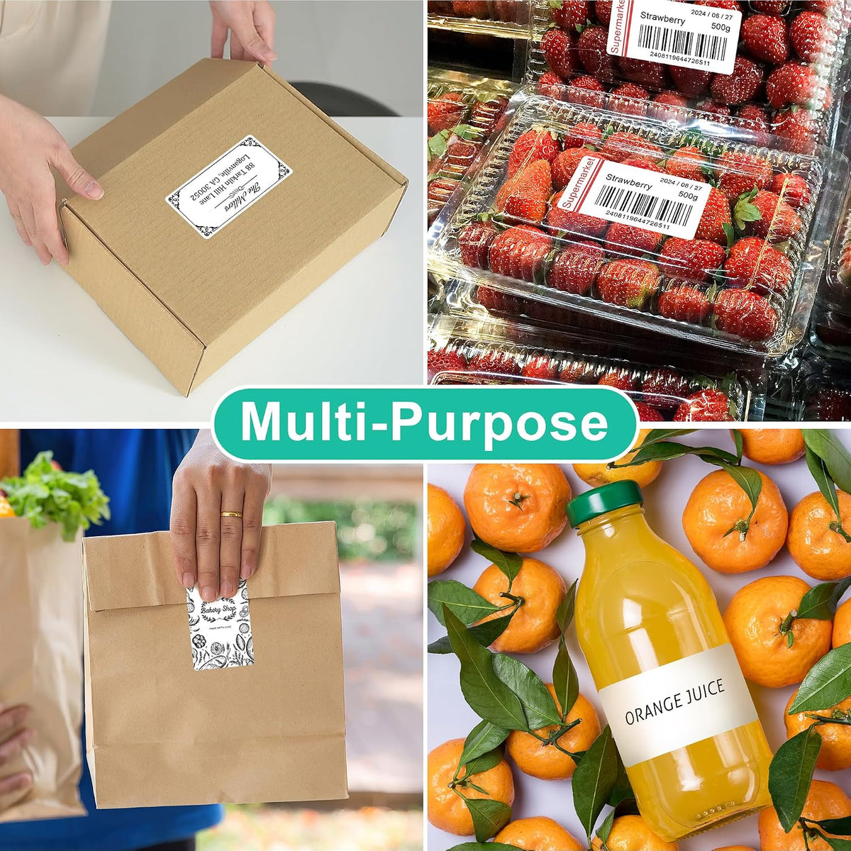 lliked 2"x4" bulk printable white label stickers 5000, package contents
