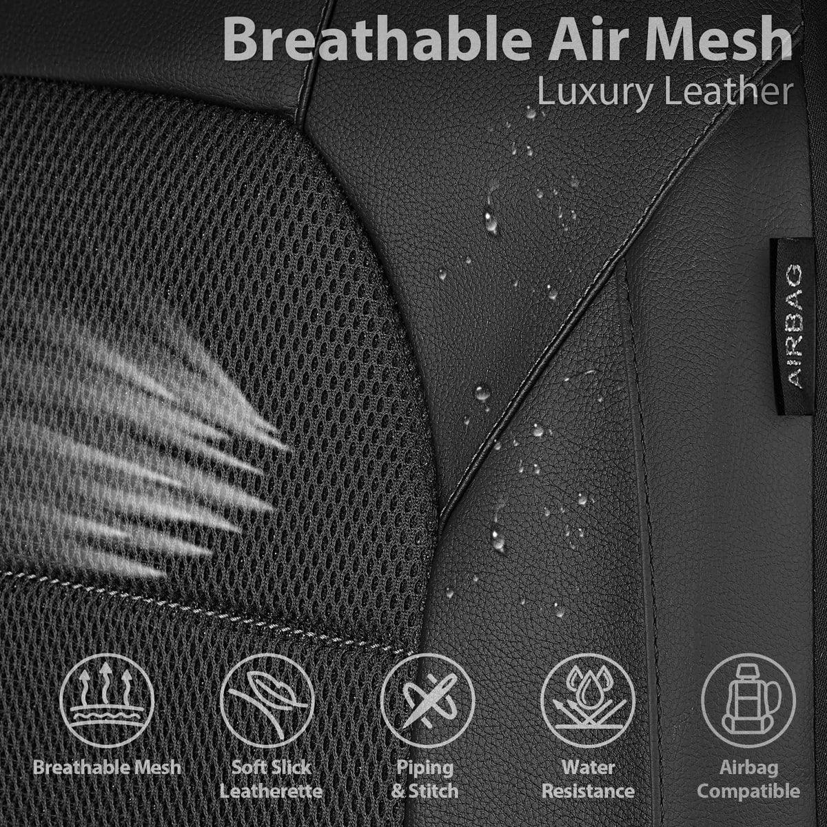 car pass universal leather two front seat covers,sport, close-up detail