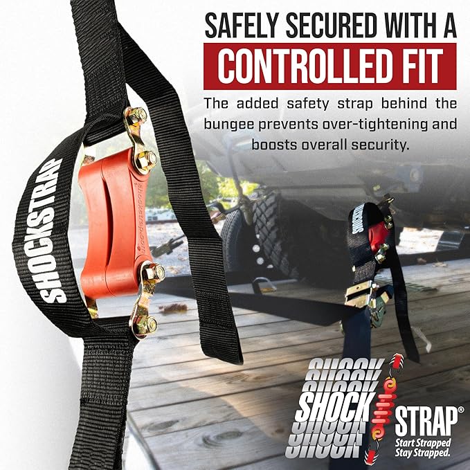 Ratchet Strap, 9’ x 2” Shock Absorbing Heavy Duty Tie downs - Image 7