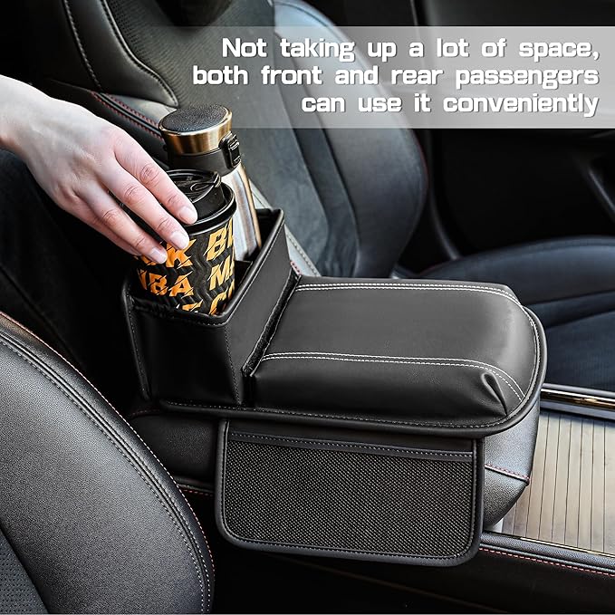 JEYODA Upgraded Car Armrest Cover, Premium Leather Car Armrest Cover Cushion - Image 5