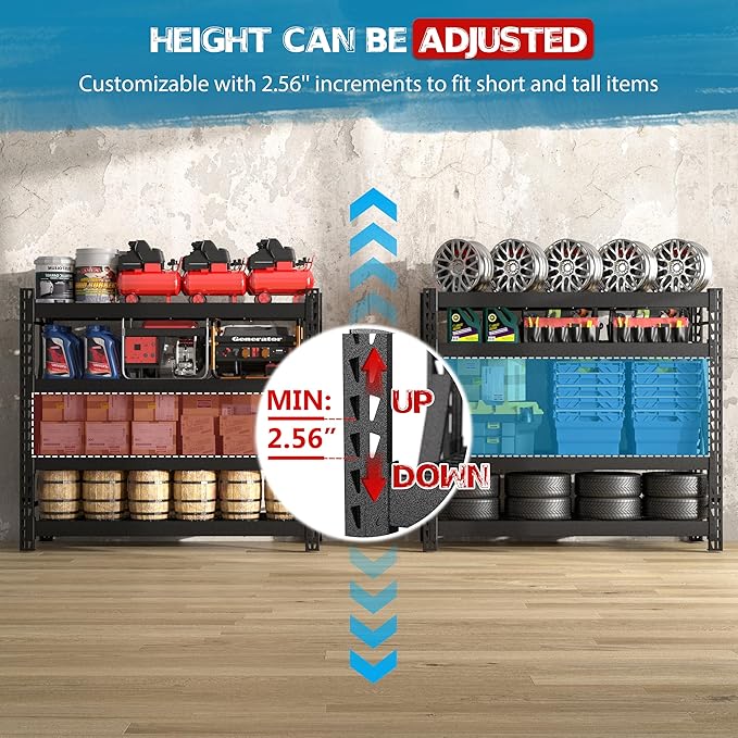 MUPATER 68.11” W × 23.62” D × 59.84” H Garage Shelving, 9000 LBS Heavy Duty - Image 4