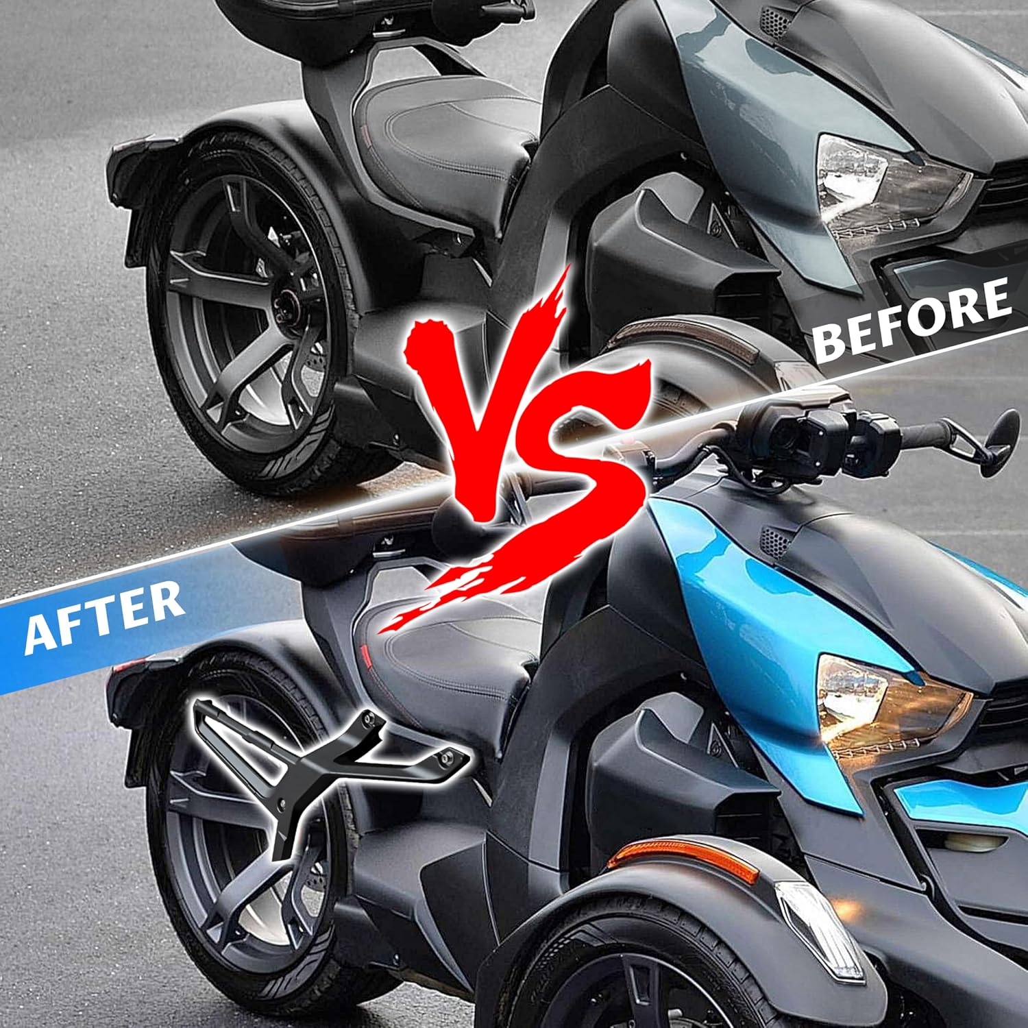 SAUTVS Aluminum Saddlebag Rack for Can-Am Ryker, Black Luggage Bag Rack Kit for Can Am Ryker All Models Accessories (Replace #219400856)