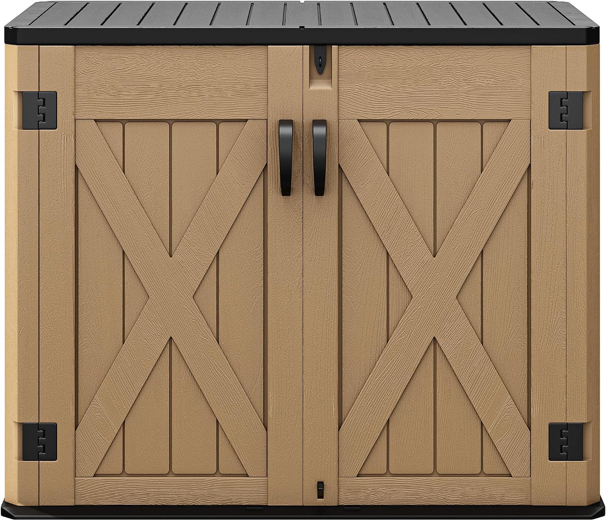dwvo outdoor storage shed, weatherproof resin, 35 cu, main product view