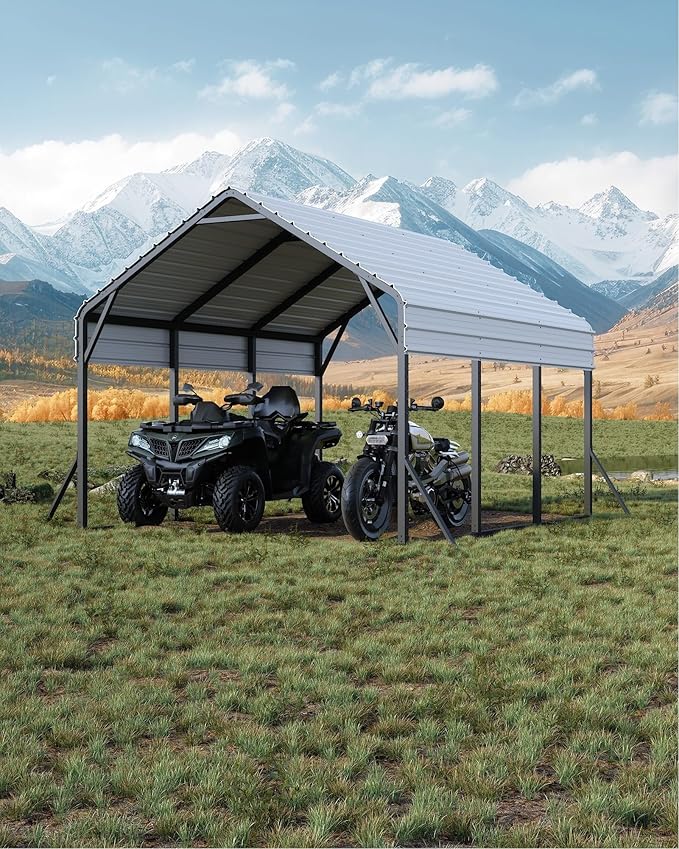 13'x16'x11' Metal Carport, Steel Heavy Duty Car Ports by GarveeLife