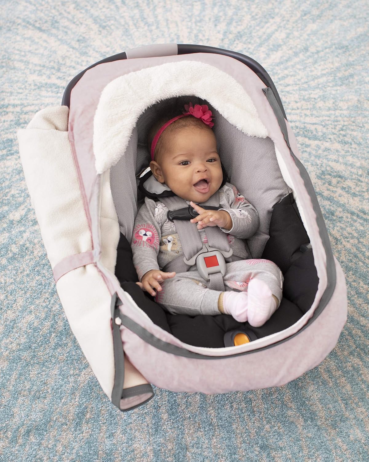 skip hop winter car seat cover, stroll &, front angle view