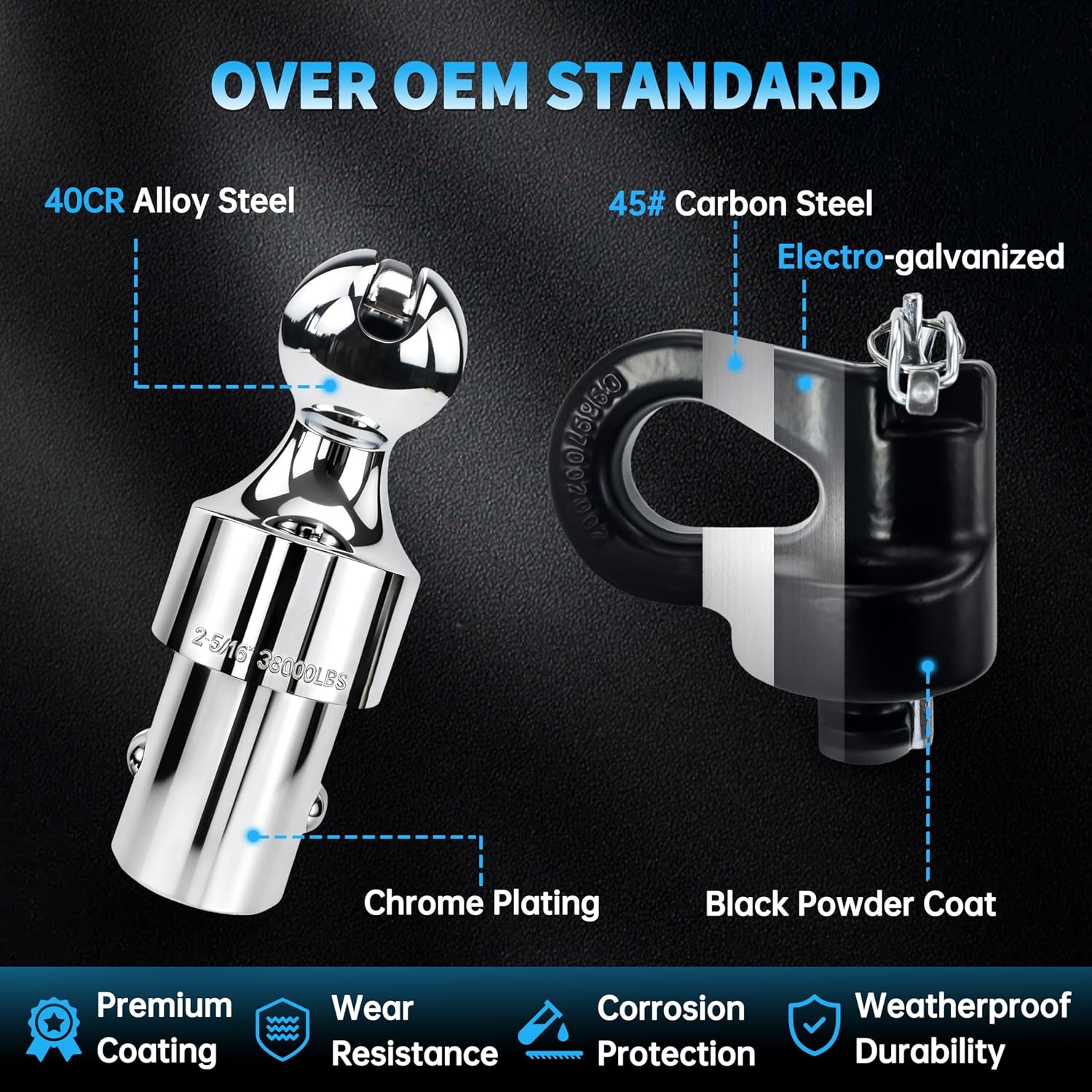 60692, Upgraded 38k 2-5/16 Inch Ball Puck System Gooseneck Hitch Kit with Case Compatible with Ford F250/F350/F450, Chevrolet Silverado 2500/3500 HD, GMC Sierra 2500/3500 HD & Nissan Titan XD